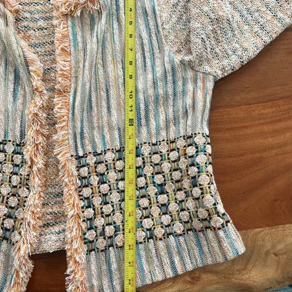 Chico's Orange and Blue Fringe Blazer - Picture 7 of 7